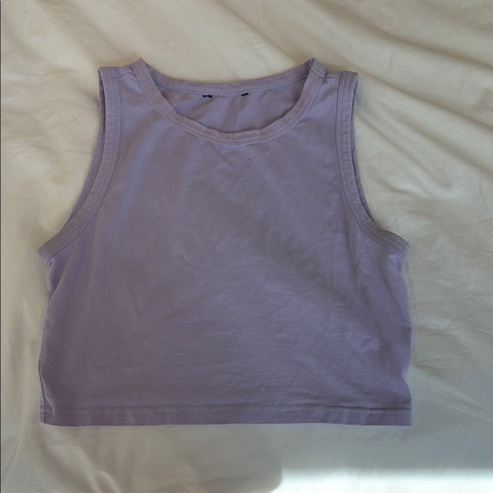 Lavender Sleeveless Crop Top